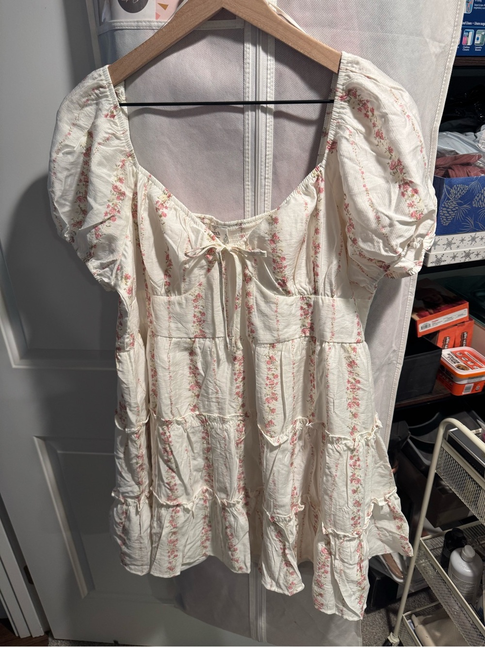 Ivory Floral Babydoll Dress